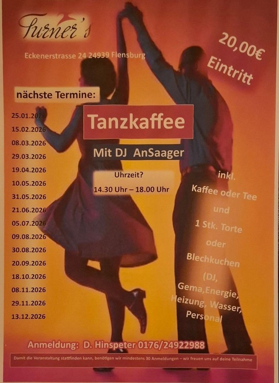 TANZKAFFEE NACHMITTAGE